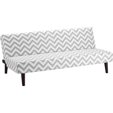 Futon, Gray and White Chevron,