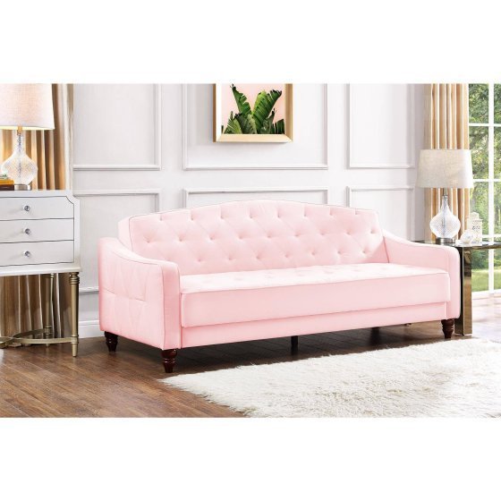 SOFA SLEEPER , CONVERTIBLE PINK COLOR