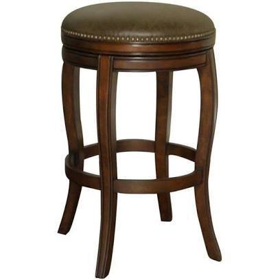 Counter Stool Hardwood Wilmington Swivel Bonded Leather 34&quot;