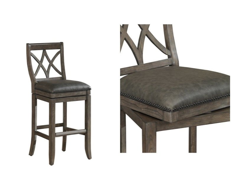 Swivel Stool, Hadley, Glacier Cushioned