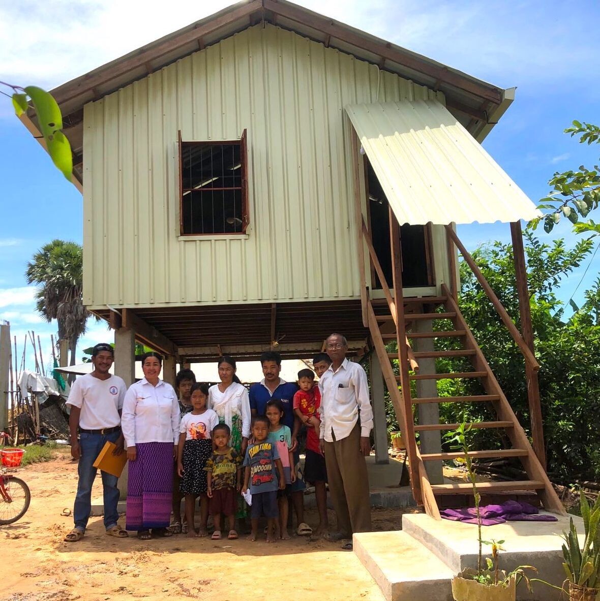 Basic House for a Family including sanitation &amp; starter package