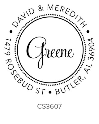 Last Name Self Inking Stamp - Address