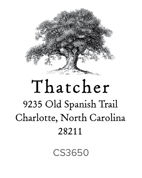 Oak Tree Self Inking Stamp - Address Stately
