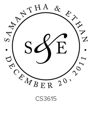 Couple Initials Self Inking Stamp Wedding
