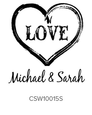 Couple Love Heart Self Inking Stamp Wedding