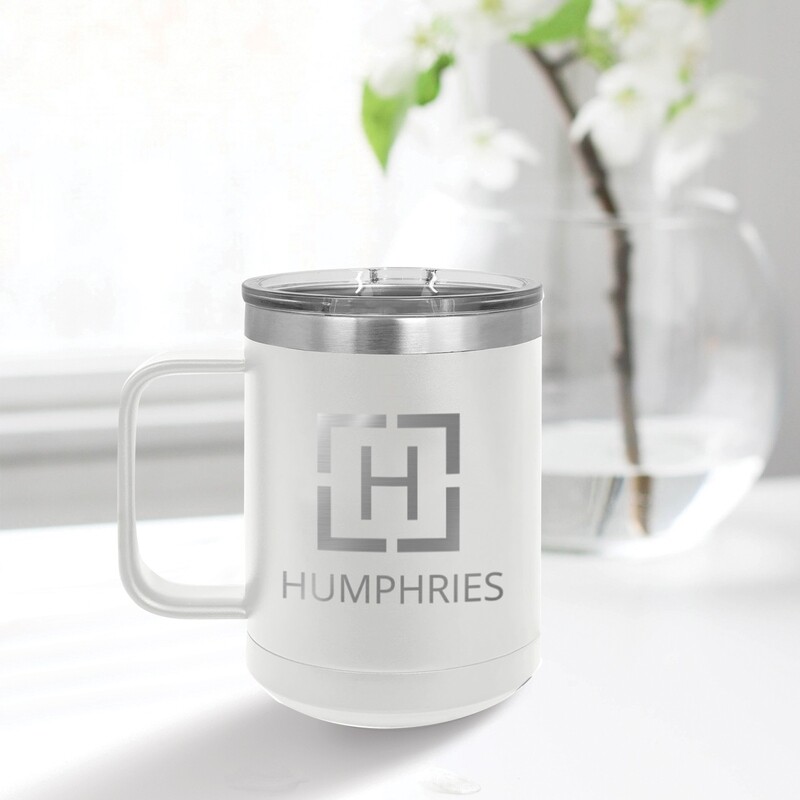 Custom Engraved 15 oz Handled Tumbler