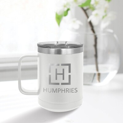 Custom Engraved 15 oz Handled Tumbler