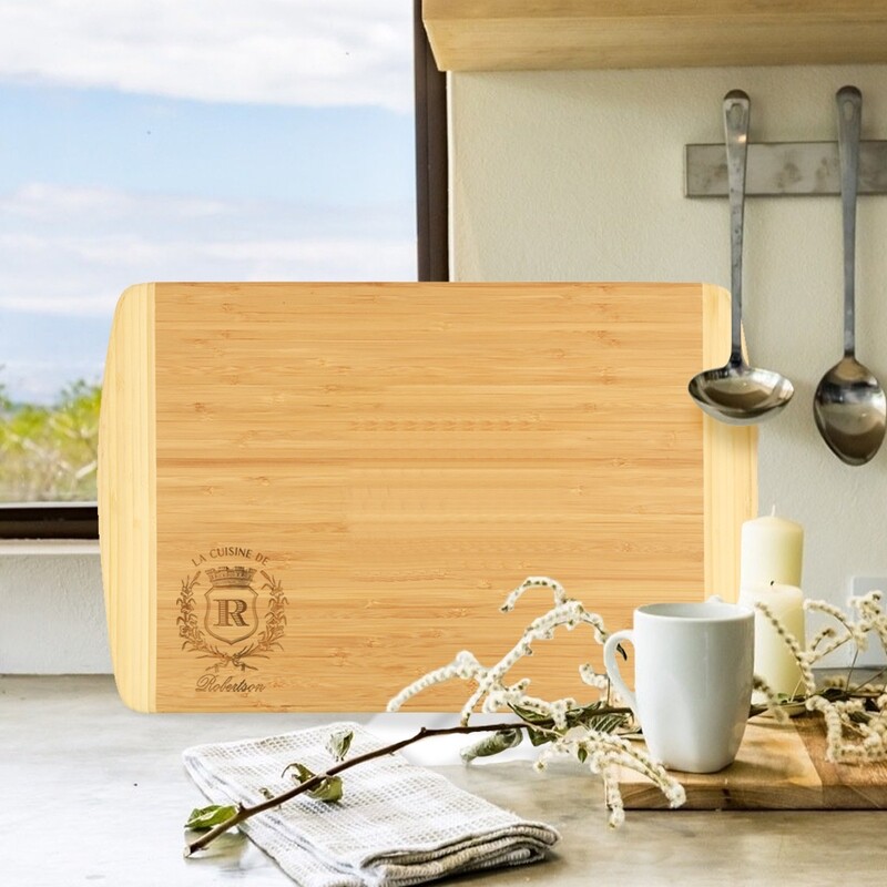 Elegant Engraved Bamboo Cutting Board
