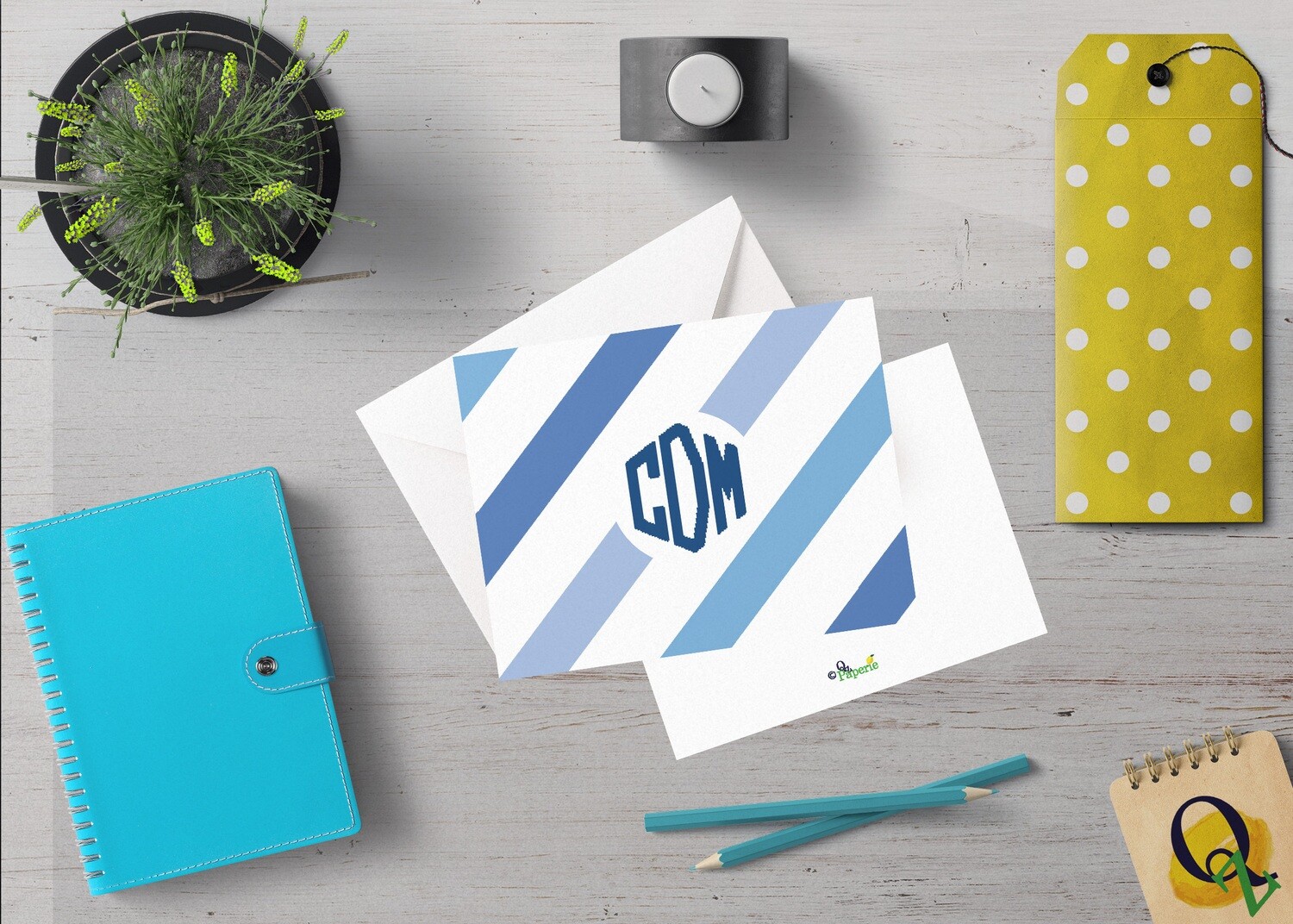 Bold Stripes A2 Folded Note