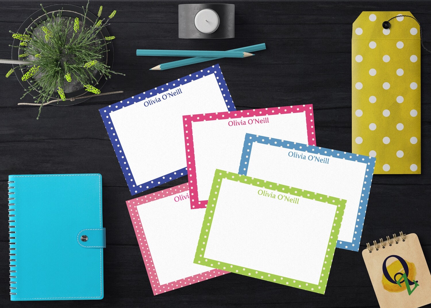 Pretty Dots A6 Flat Note