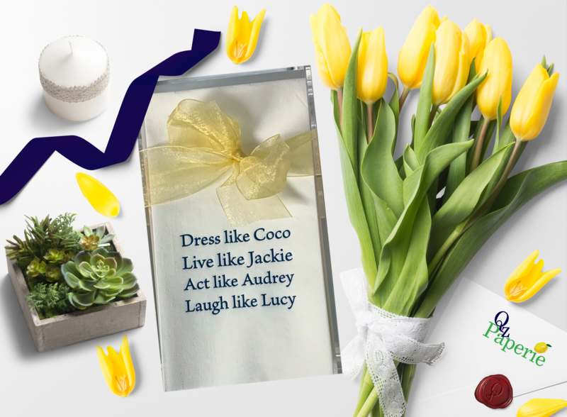 Coco Guest Towels in Holder