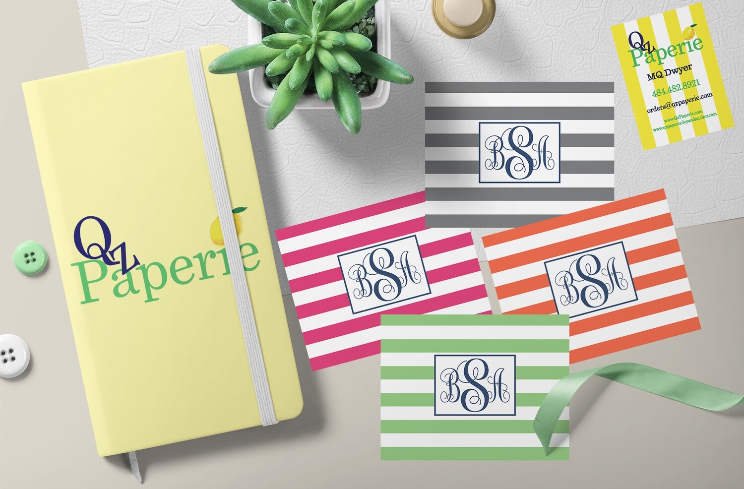 Nautical Stripes A2 Folded Note