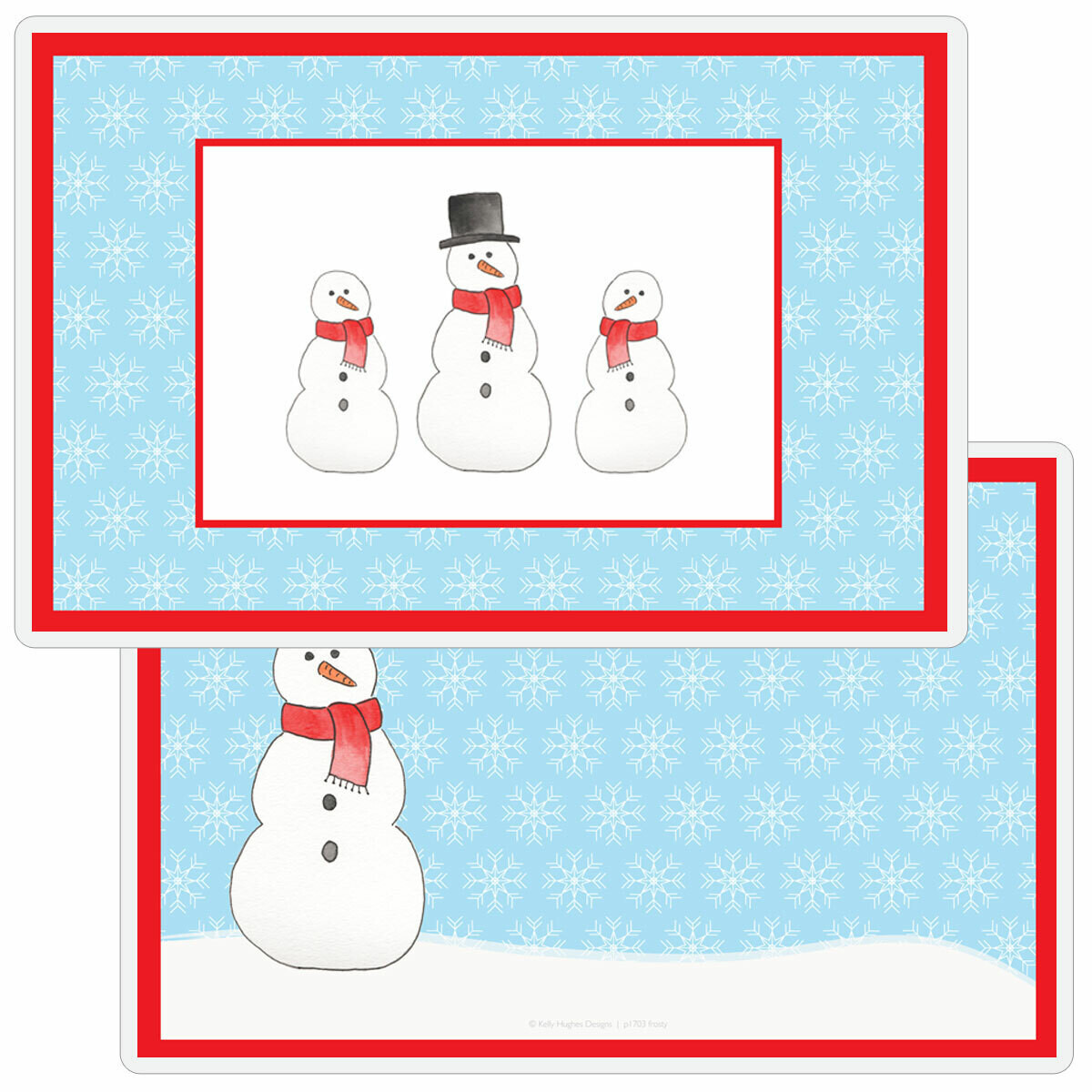 Frosty Laminated Christmas Place Mat