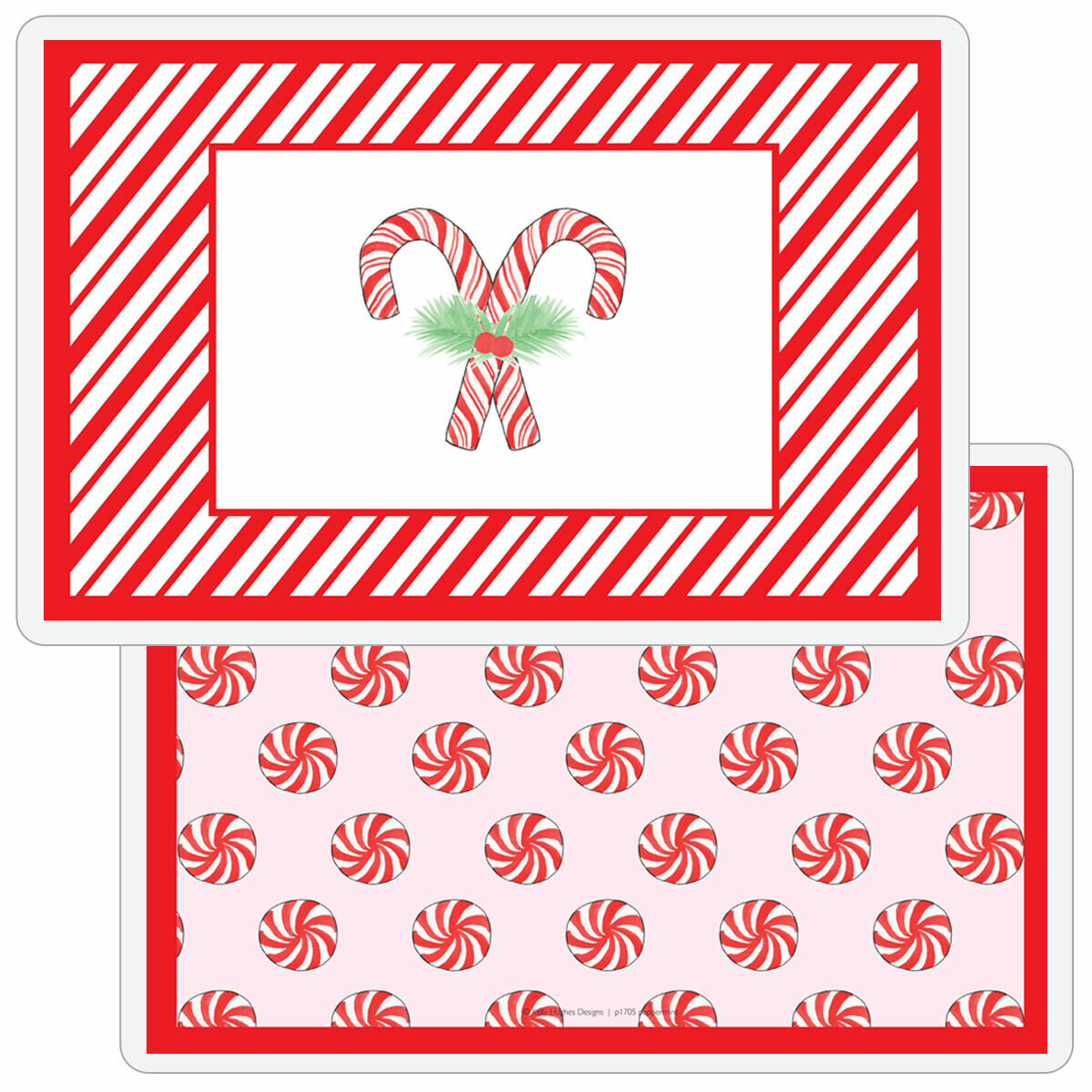 Candy Cane Laminated Christmas Place Mat