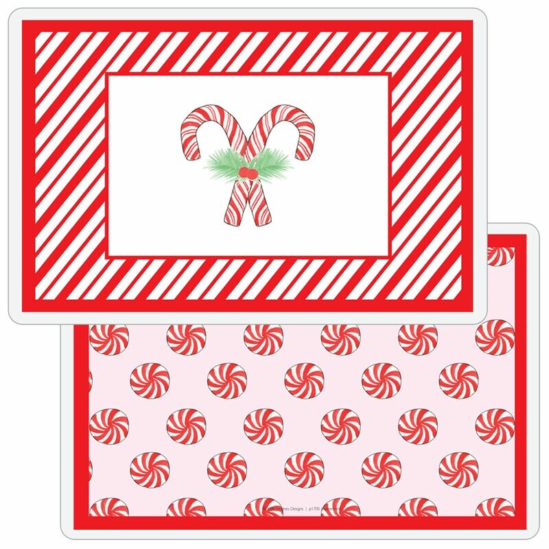 Candy Cane Laminated Christmas Place Mat