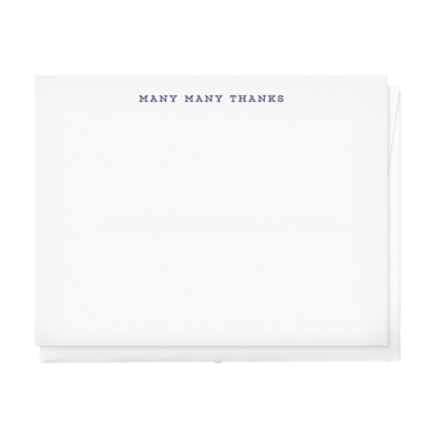 Image of a Box-of-elegant-letterpress-stationery-thank-you-many-many-thanks