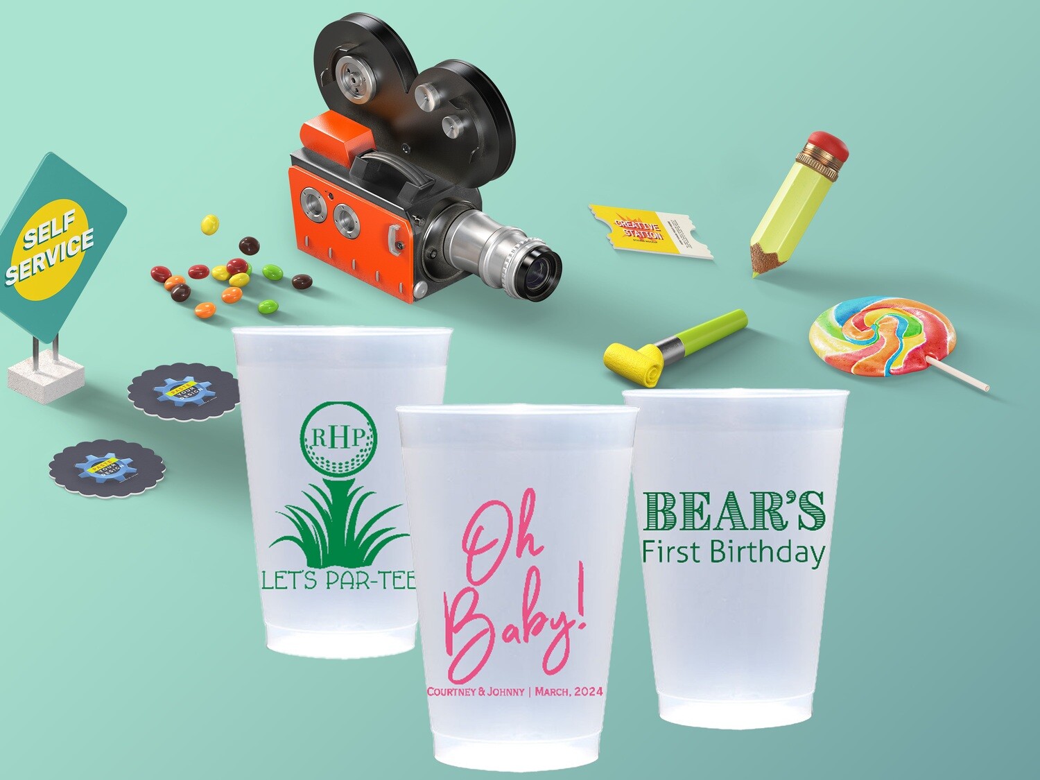 Custom Frosted Party Cup | One Color | 14 oz  | 6-8 Business Days