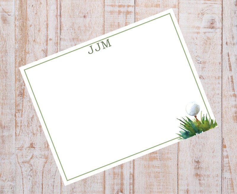 Watercolor Golf Tee Flat Note A6