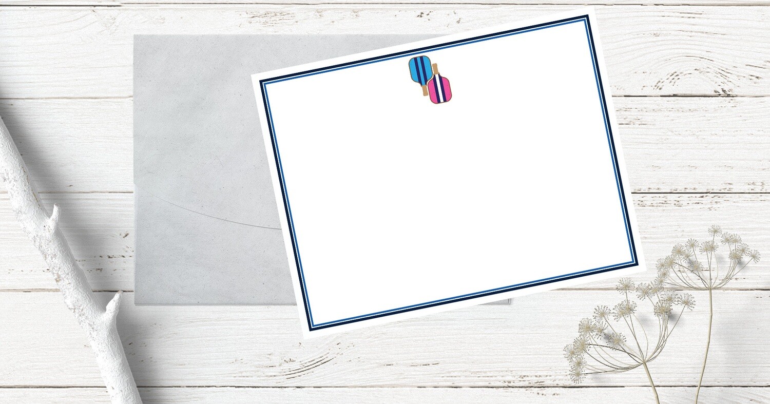 Pickle Ball Flat Note Cards