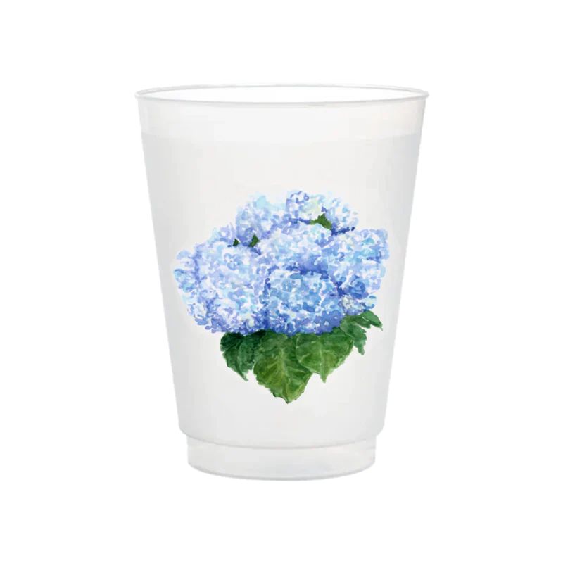 Blue Hydrangea | Frosted Party Cups | Great Gift