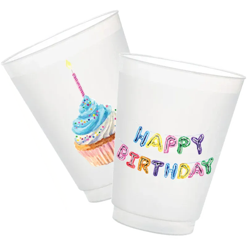 Happy Birthday (Double-Sided) | Frosted Party Cups