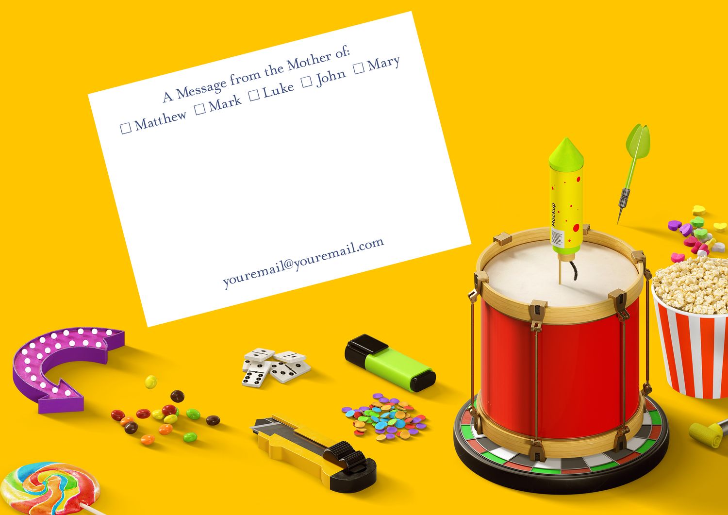 Family Style Note from The Mom or Mother of... | Raised Ink Flat Note A6