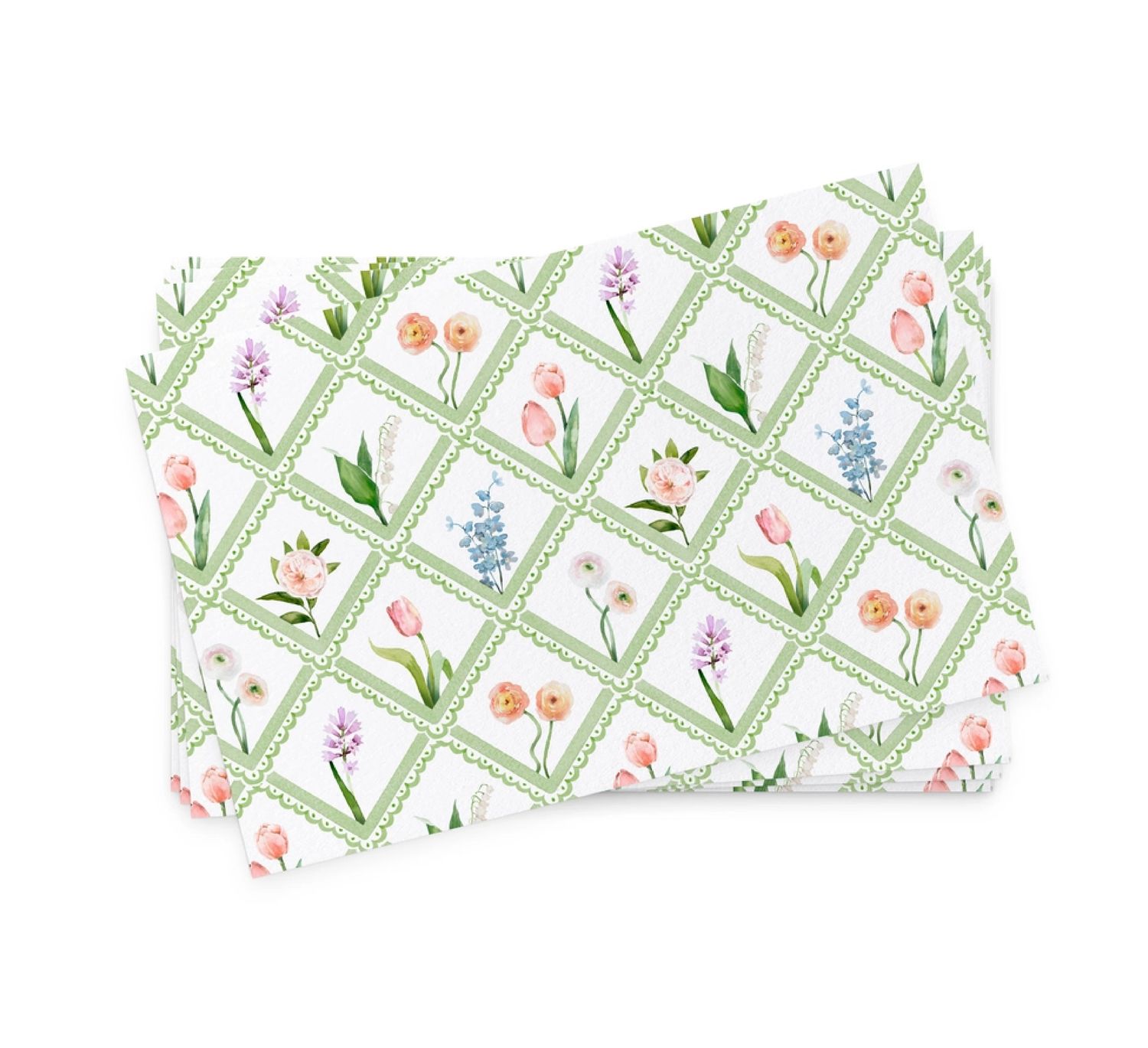 Spring Trellis Paper Placemats | Set of 24