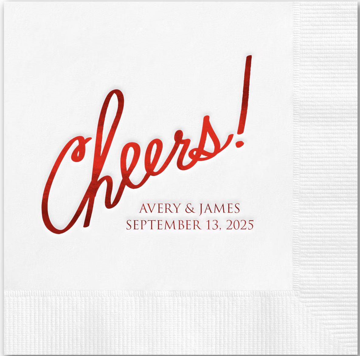 Cheers! Cocktail Napkin | Wedding Beverage Napkin