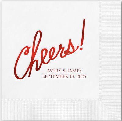 Cheers! Cocktail Napkin | Wedding Beverage Napkin