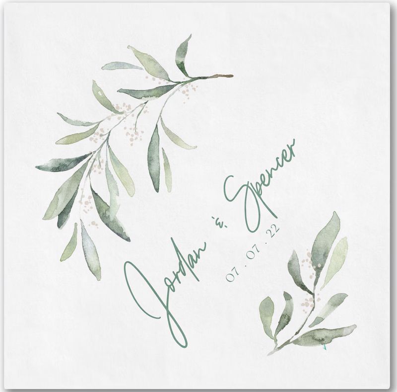 Fresh Daydream Cocktail Napkin - Wedding Shower Beverage Napkin