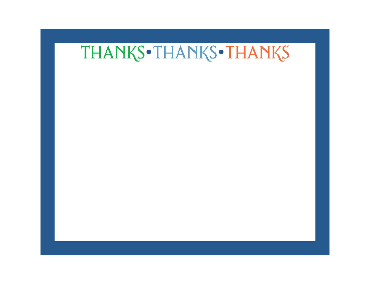 Thank You Times Three Color Block Flat Note Card