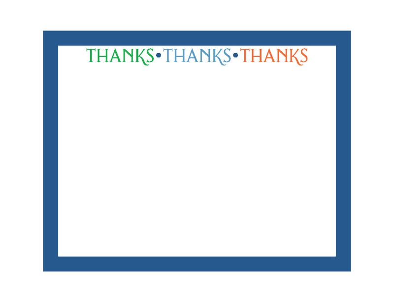 Thank You Times Three Color Block Flat Note Card