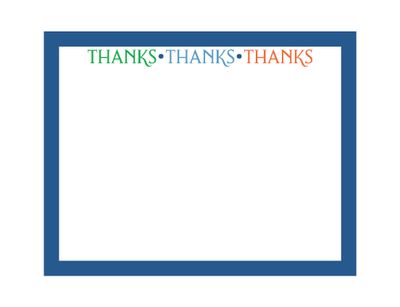 Thank You Times Three Color Block Flat Note Card