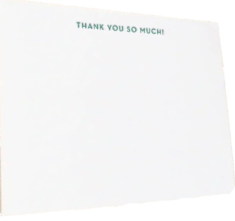 Thank You So Much Green | Letterpress Boxed Note Sets