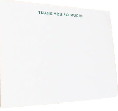 Thank You So Much Green | Letterpress Boxed Note Sets