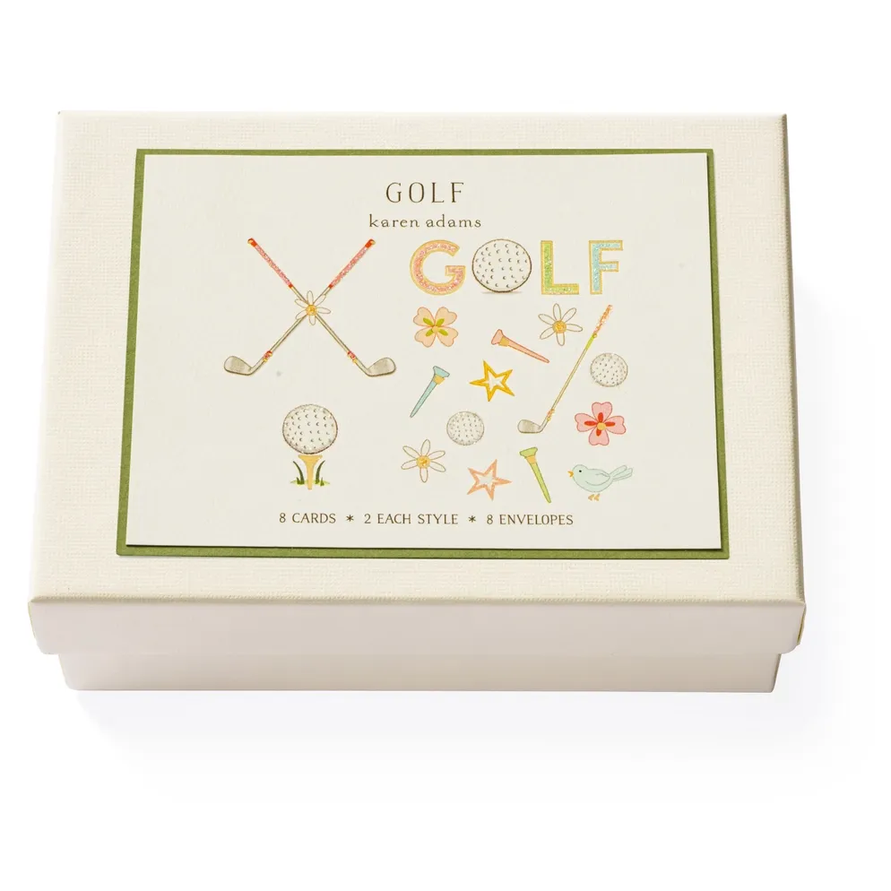 Hand Embellished Golf Note Card Box