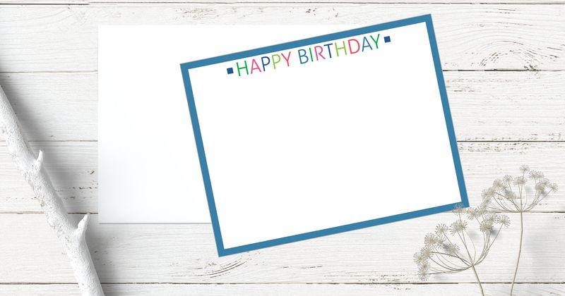 Happy Birthday Flat Note Cards