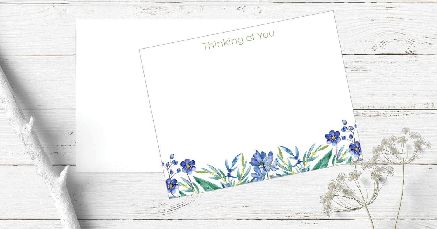 Thinking of You | Get Well | Sympathy | Flat Note Cards Lavendar