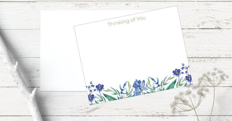 Thinking of You | Get Well | Sympathy | Flat Note Cards Lavendar