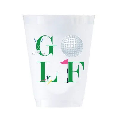 Golf Frost Flex Shatterproof Cups | Set of 8 | 16 oz