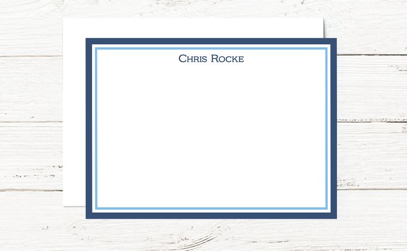 Navy &amp; Carolina Thin Ruled A6 Flat Note