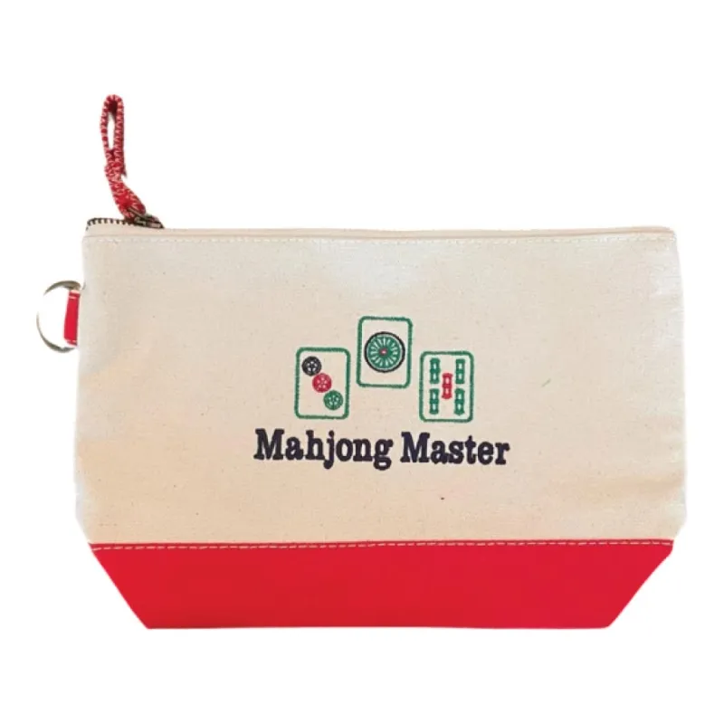 Mahjong Tile Bag | “Mahjong Master” Embroidered on this 11x7x3, 100% cotton bag