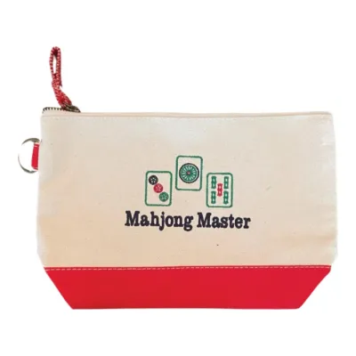 Mahjong Tile Bag | “Mahjong Master” Embroidered on this 11x7x3, 100% cotton bag