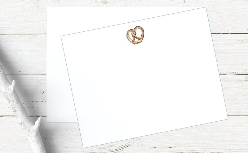 Philly Soft Pretzel | Flat Note Cards