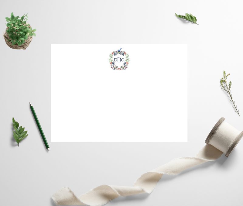 Wildflower Bluebird Card | Flat Note A6