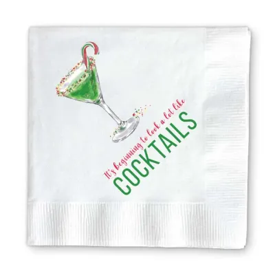Beginning To Look Like Cocktails | Christmas Cocktail Napkins.