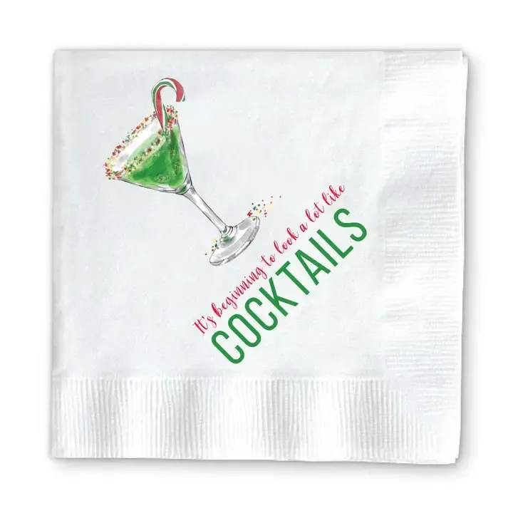 Beginning To Look Like Cocktails | Christmas Cocktail Napkins.