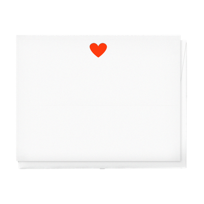 Image of a Box-of-elegant-letterpress-stationery-neon-red-heart