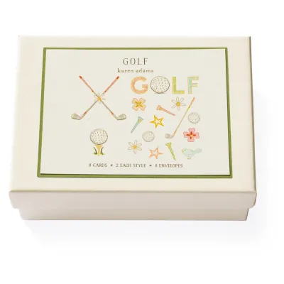 Hand Embellished Golf Note Card Box