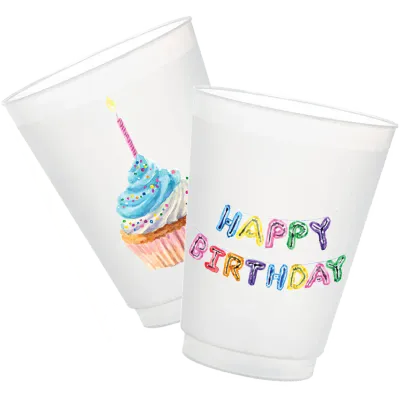 Happy Birthday (Double-Sided) | Frosted Party Cups
